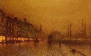 Atkinson Grimshaw Greenock Dock Norge oil painting reproduction